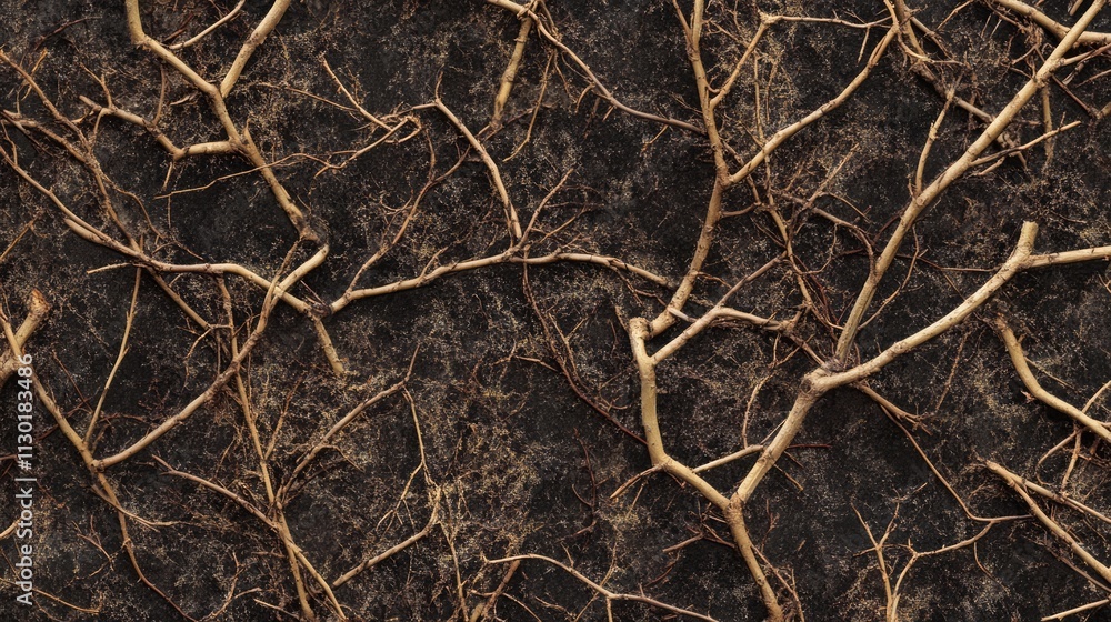 Poster textured background of intricate tree branches against a dark surface showcasing natural patterns an