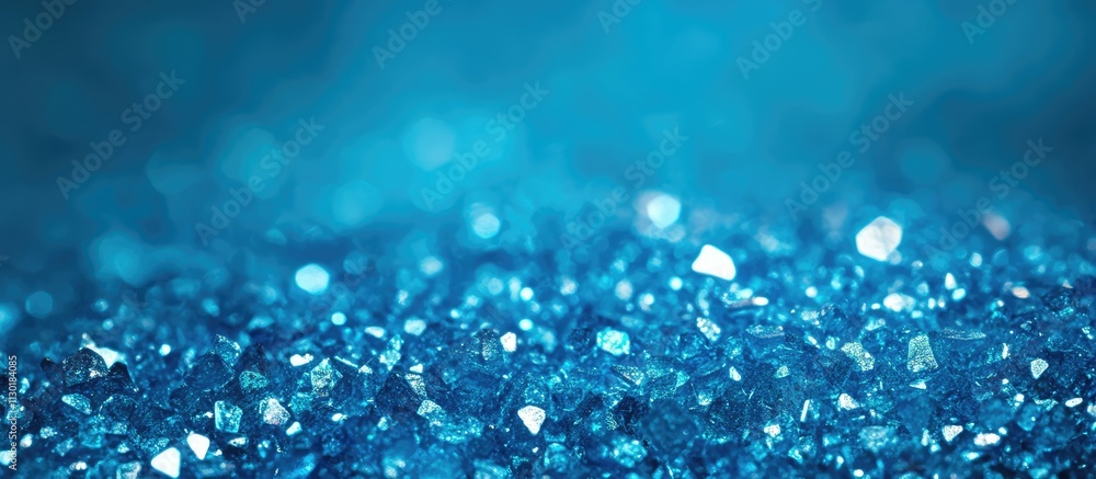 Aufkleber macro shot of shimmering blue and turquoise crystal snowflakes with a soft blurred background ideal 