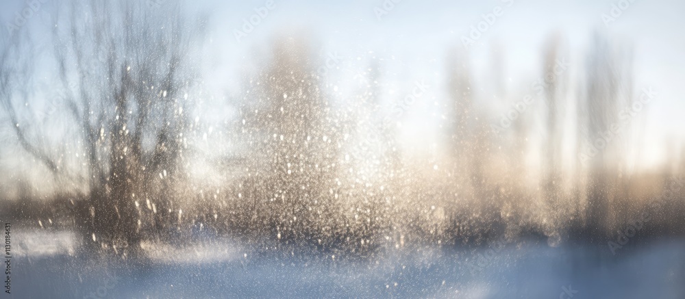 Poster magical winter landscape with a dreamy glow and sparkling glitter effect creating an enchanting abst
