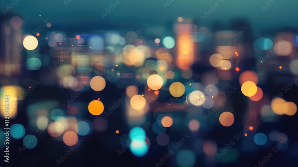 Aufkleber blurred abstract background of city lights and buildings creating a dreamy urban atmosphere for desi