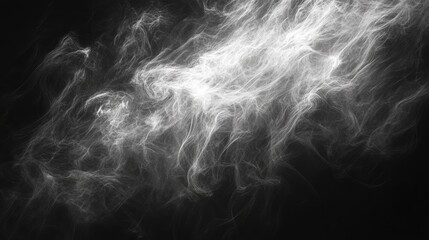 Ethereal wisps of smoke against a dark background creating a mystical and atmospheric mood for artistic and design applications