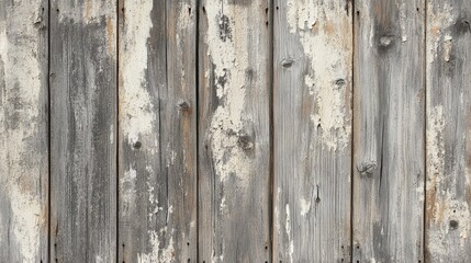 Weathered wooden fence boards with peeling paint showcasing rustic textures and faded colors ideal for vintage or shabby chic backgrounds