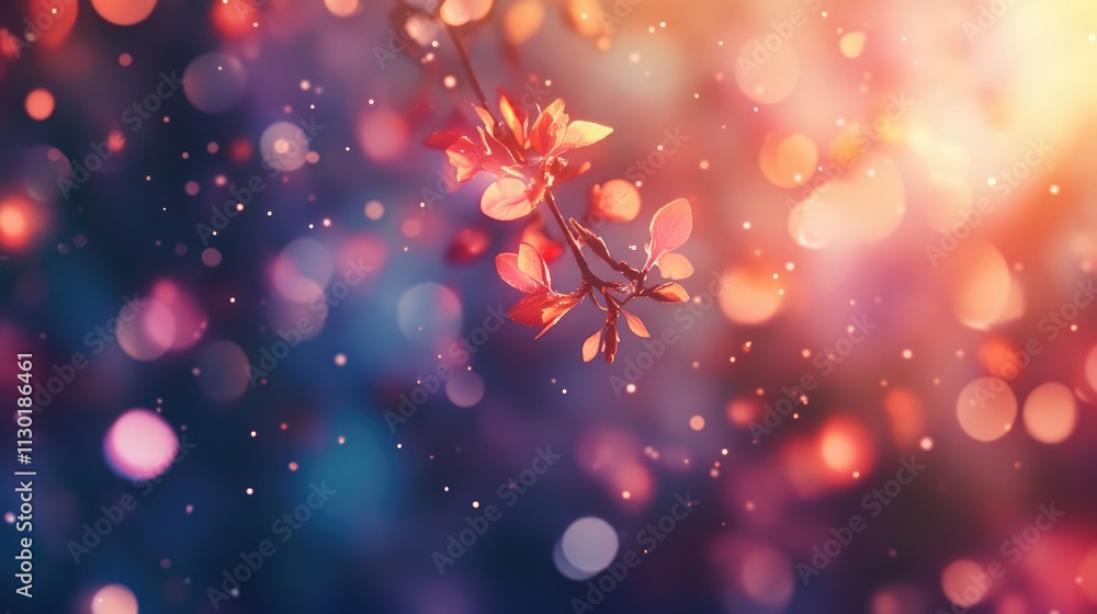 Poster spring blossoms with bokeh background creating a dreamy atmosphere of vibrant colors and soft light 