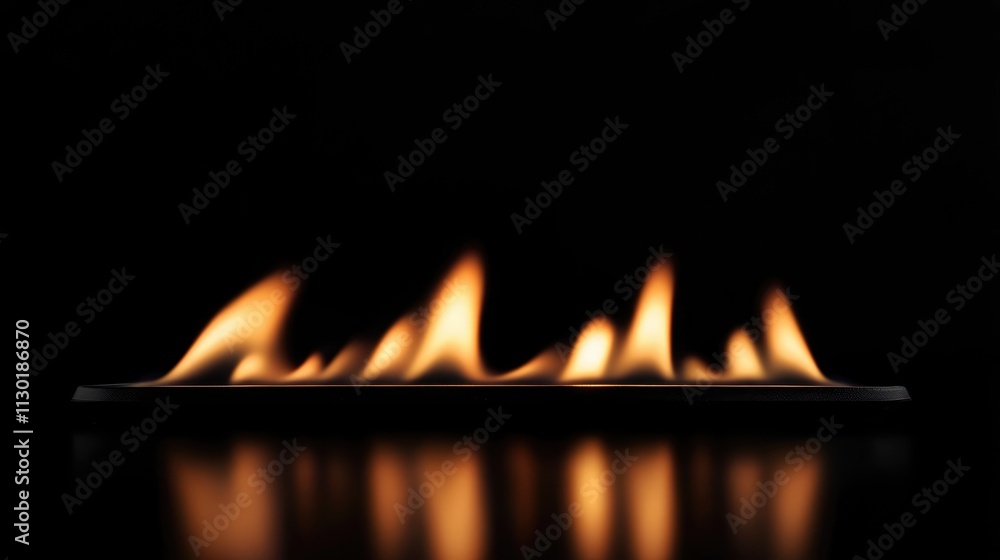 Aufkleber black background with blurred flames creating abstract fire patterns showcasing warmth and energy in
