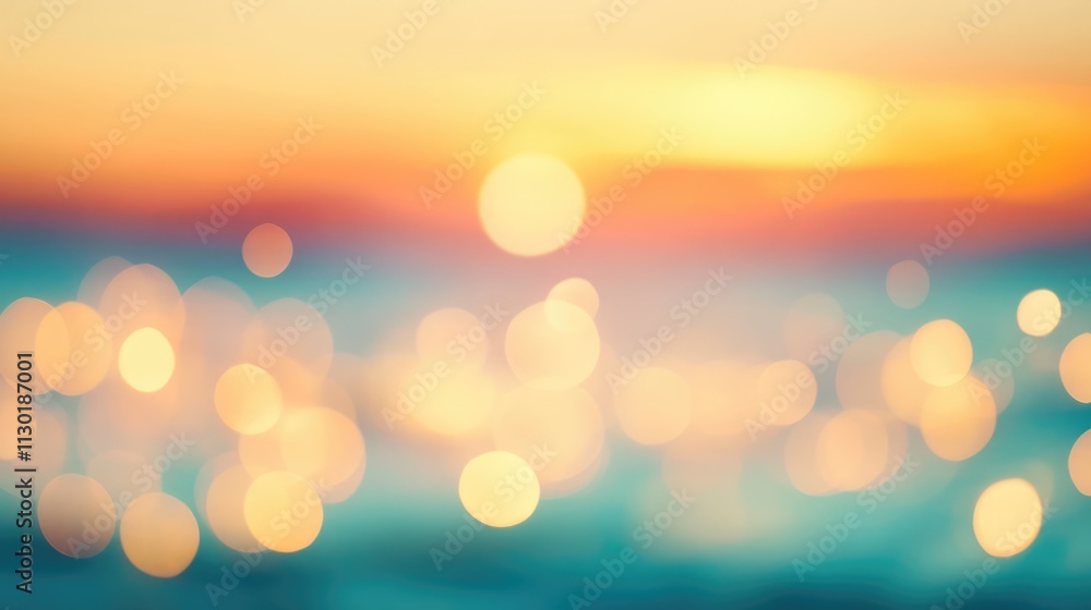 Poster soft focus abstract background with bright horizontal lines and circular bokeh effect reflecting war
