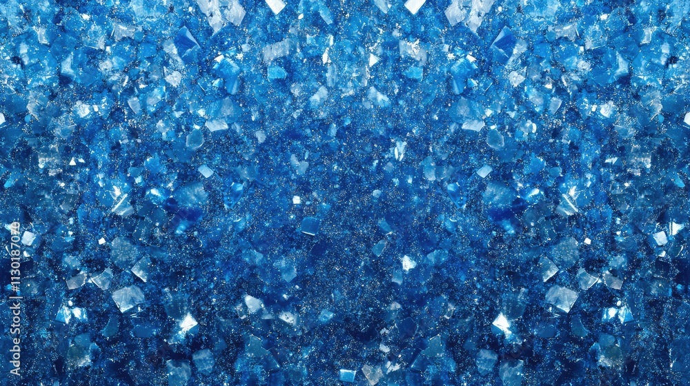 Poster blue shimmering crystal background with intricate symmetry and rich textures ideal for design and cr