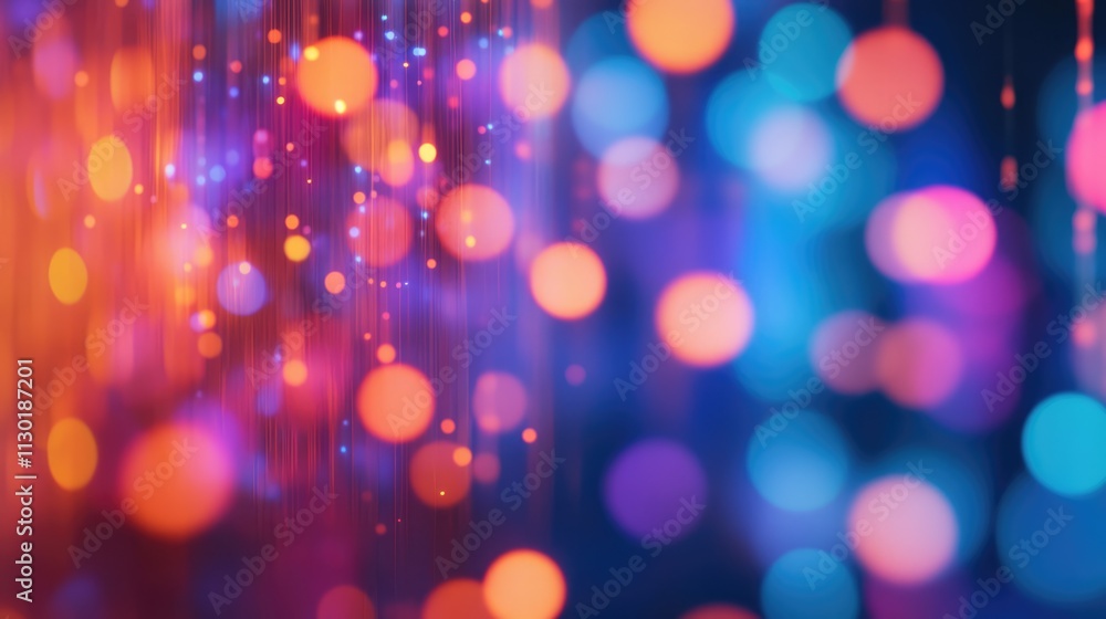 Poster vibrant blurred bokeh background creating a festive atmosphere for events and exhibitions in soft fo