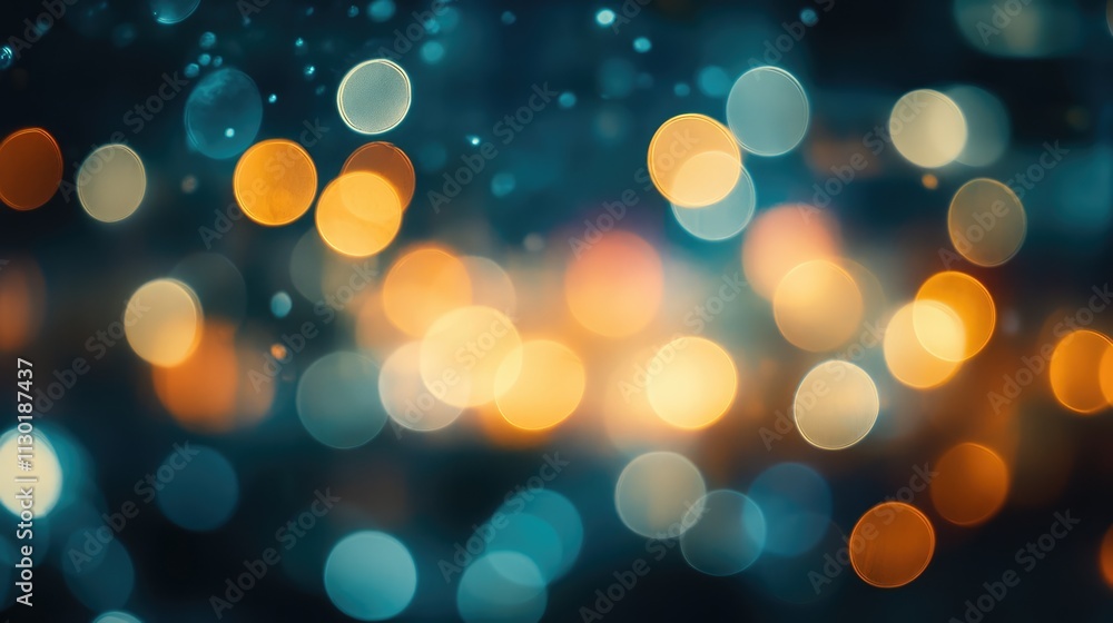 Poster bokeh lighting effects creating a vibrant atmosphere at a concert with an out-of-focus audience in t