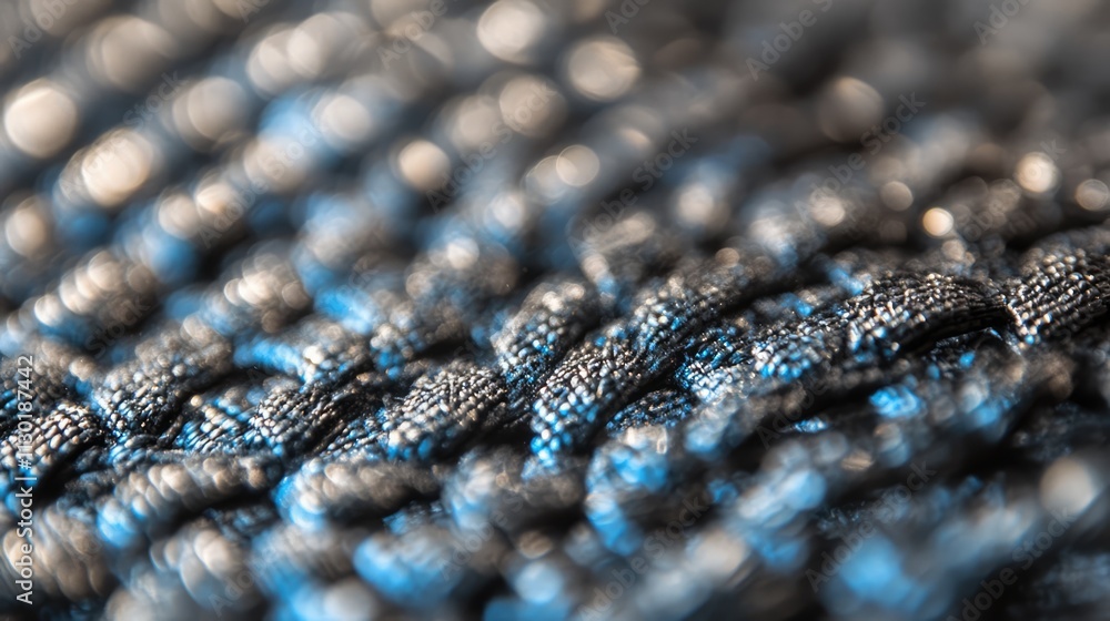 Poster textured blue and gray fabric close-up with a bokeh effect creating a visually appealing abstract ba