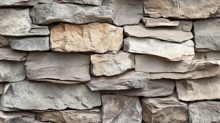 Fototapeta premium Monochrome textured background of a weathered stone wall showcasing natural stone patterns for design and architectural elements