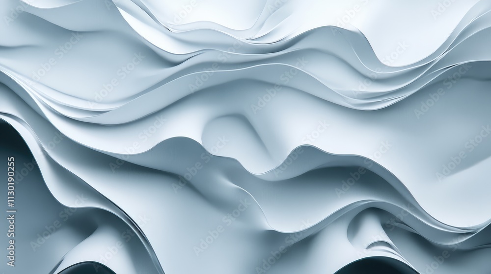 Aufkleber textured pale blue abstract background with flowing wavy layers and subtle shadows ideal for creativ