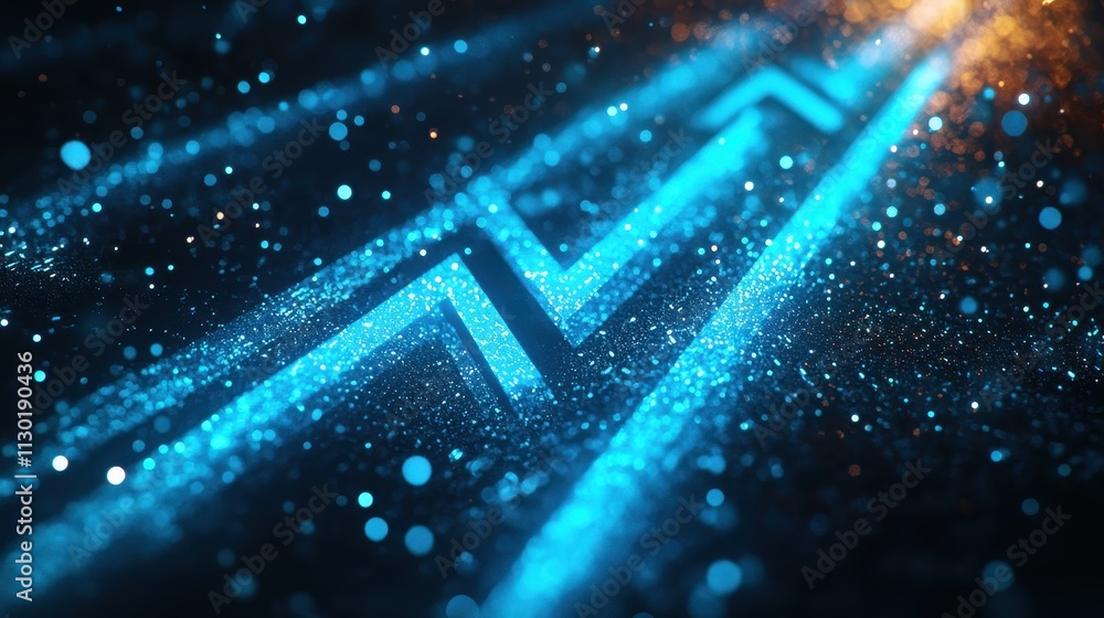 Poster a blue and orange line with a zigzag pattern