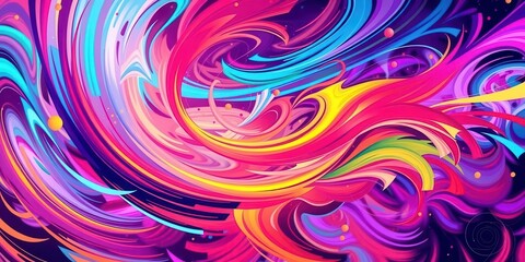 Obraz premium Vibrant and energetic abstract background with dynamic swirls and bursts of color, bursts, art, flowing