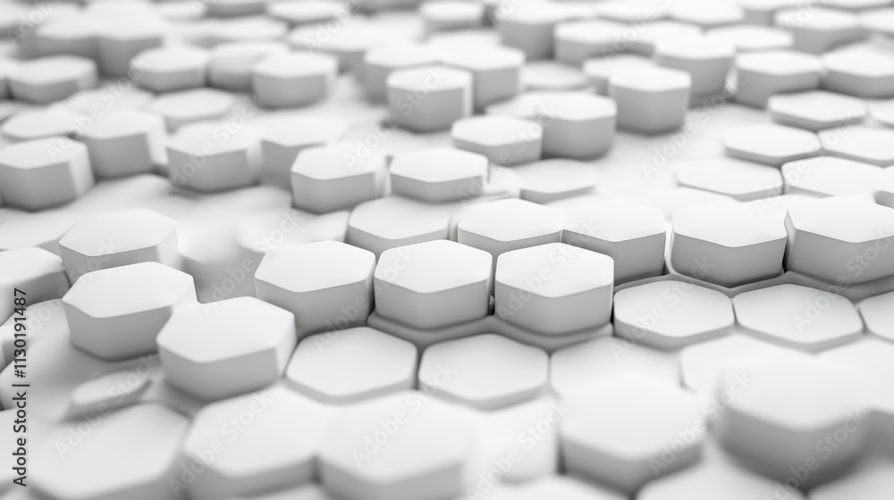 Aufkleber seamless hexagonal organic tablet pattern arranged tightly on a flat surface with a clean modern aes