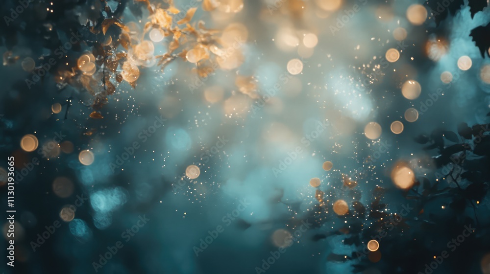 Poster enchanting bokeh background with shimmering lights and soft focus capturing a serene and dreamy atmo