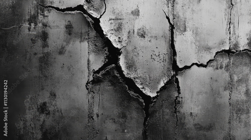 Aufkleber weathered concrete wall texture with deep cracks and a grungy appearance ideal for backgrounds and d