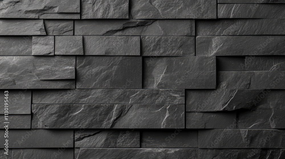 Poster dark stone wall texture featuring layered brick architecture in a modern design suitable for backgro