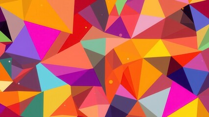 Obraz premium Vibrant abstract geometric shapes in a variety of colors creating a dynamic background, design, texture, vibrant