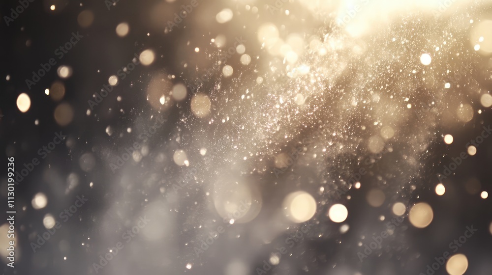 Poster golden bokeh lights creating a festive and dreamy atmosphere for backgrounds or design projects