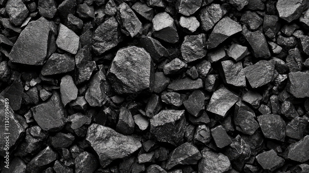 Aufkleber black stone texture background with small gravel stones viewed from a top angle for use in design an