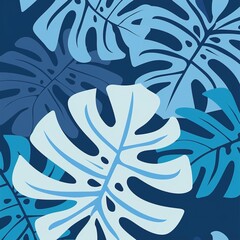 Fototapeta premium abstract blue background with leaves