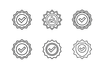 quality assurance icon line art vector illustration