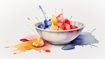 A vibrant abstract watercolor painting