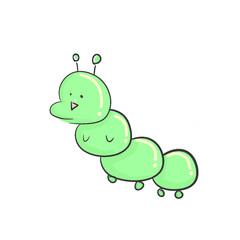 Naklejka premium green caterpillar
