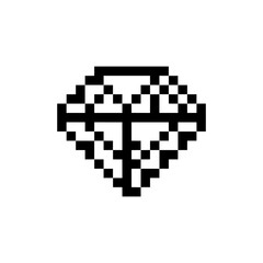 Fototapeta premium diamond gem outline pixel art