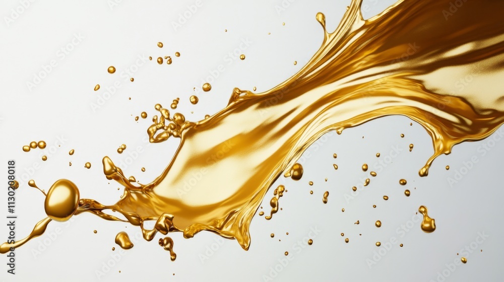 Poster dynamic golden liquid splash studio setting high- photography abstract art close-up view creativity 