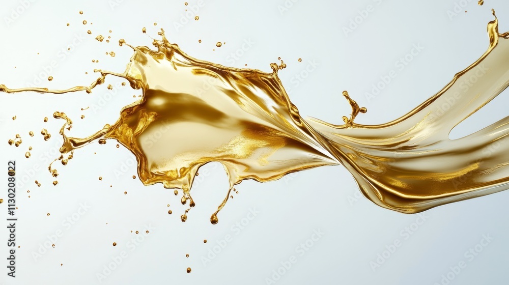 Poster dynamic gold liquid splash studio setting high- image abstract art close-up view visual creativity f