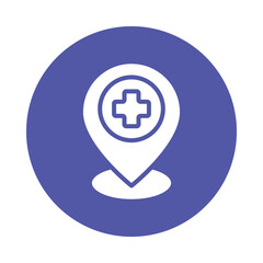 Obraz premium Hospital location Vector Gylph Icon. Eps 10 File