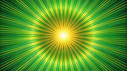 Obraz premium Abstract green and yellow radial burst pattern , radial, burst, abstract, green, yellow, vibrant, colorful, design, background