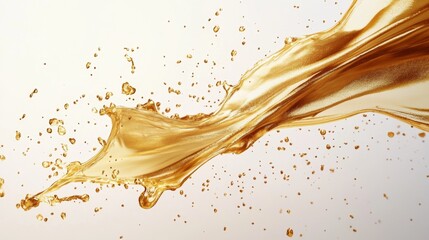 Fototapeta premium Dynamic golden liquid splash studio setting high-resolution image abstract aesthetics artistic perspective visual impact