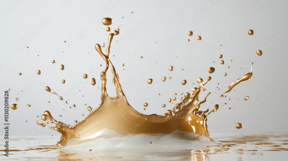 Poster dynamic liquid splash art studio setting photography minimalist background close-up view motion and 