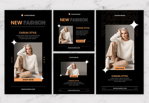 Balck And Orange Fashion Social Media Story And Post