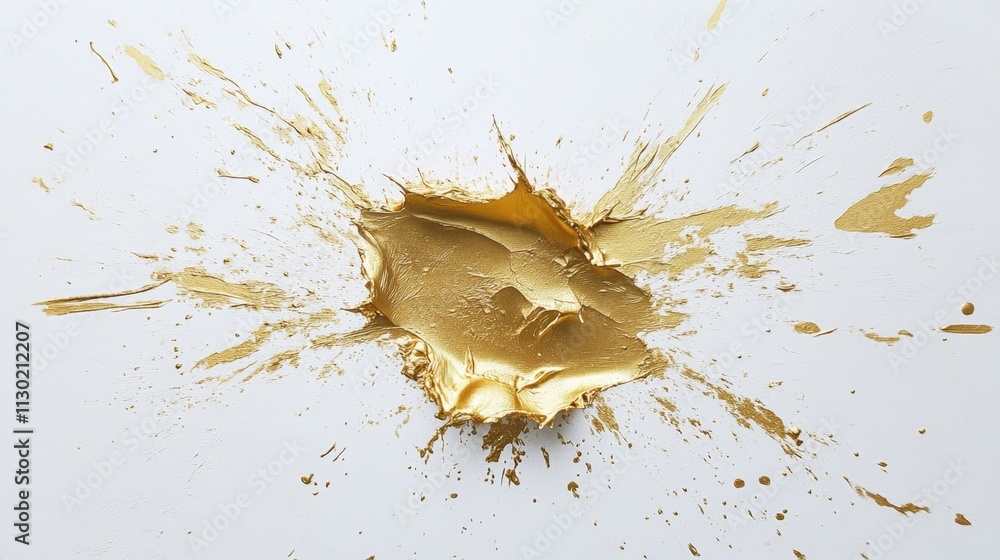 Poster dynamic gold paint splash art studio visual content creative environment close-up abstract concept f
