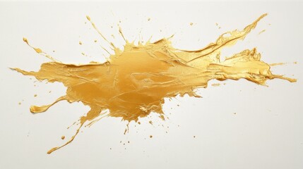 Dynamic splash of gold paint studio setting abstract art creation clean background close-up view modern artistic expression