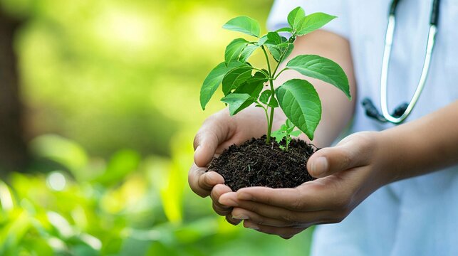 Healthcare sustainability highlights the collaboration of medical professionals in adopting eco-friendly practices that integrate green technology with patient care.