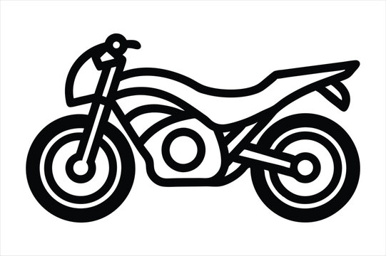 recommend clip art: A motorbike,bike,motorcycle silhouette,line art vector icon illustration on white background.