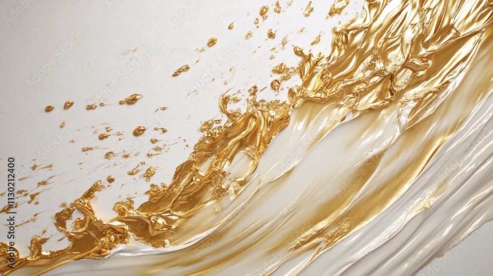 Poster dynamic golden wave artwork abstract art digital creation modern aesthetic close-up view fluidity in