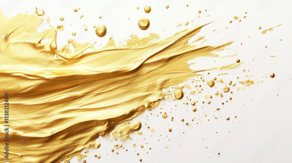 Poster dynamic golden paint splash action studio high-resolution image creative environment close-up viewpo