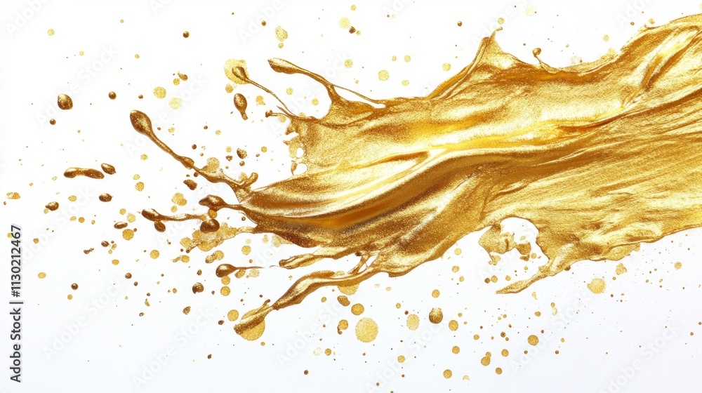 Poster dynamic golden paint splash abstract art scene creative visuals studio environment close-up view art