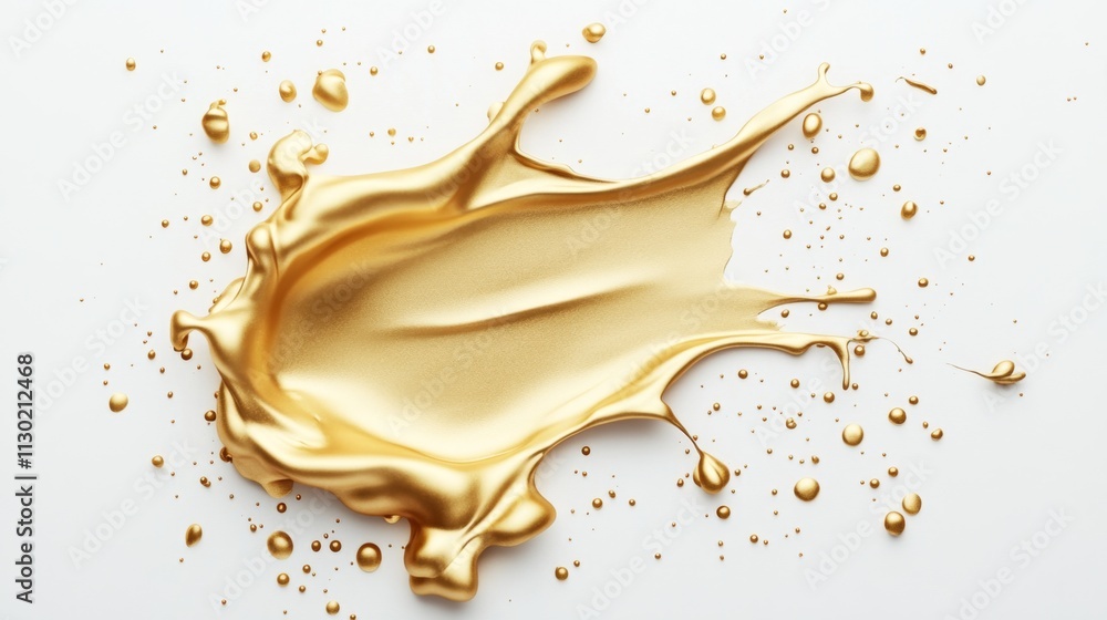 Poster dynamic splash of gold paint artistic studio image capture creative environment close-up view fluid 