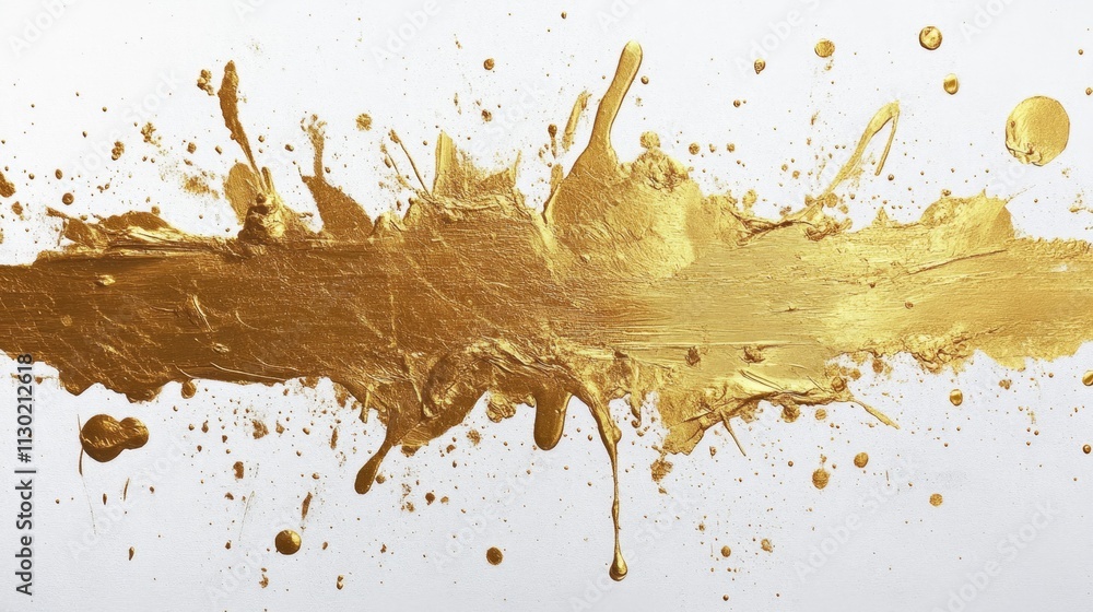 Poster dynamic gold paint splash art studio setting abstract content vibrant environment close-up view arti