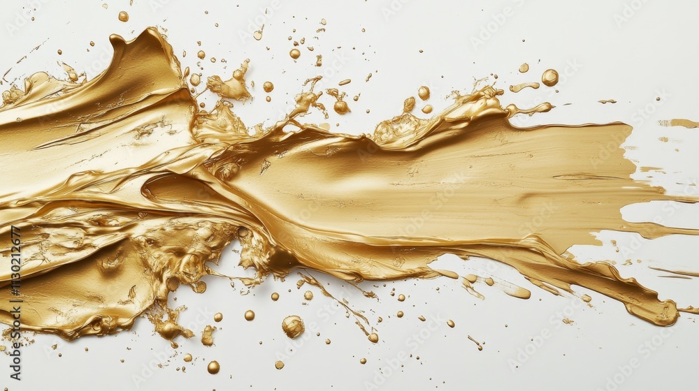 Poster dynamic gold paint splash art studio space visual content creative environment close-up view modern 