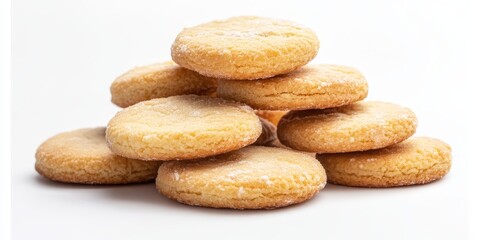 Spanish cookies isolated on a white background highlight their unique texture and inviting appearance. These delicious Spanish cookies are perfect for any dessert table or snack option.