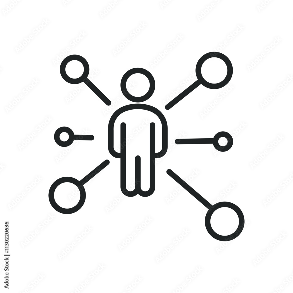 Poster personal skill thin line icons. editable stroke and perfect pixel on transparent background