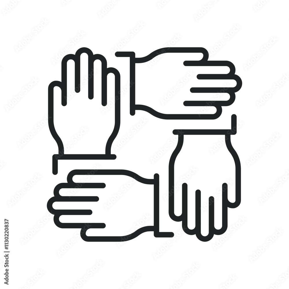 Poster collaboration thin line icons. editable stroke and perfect pixel on transparent background
