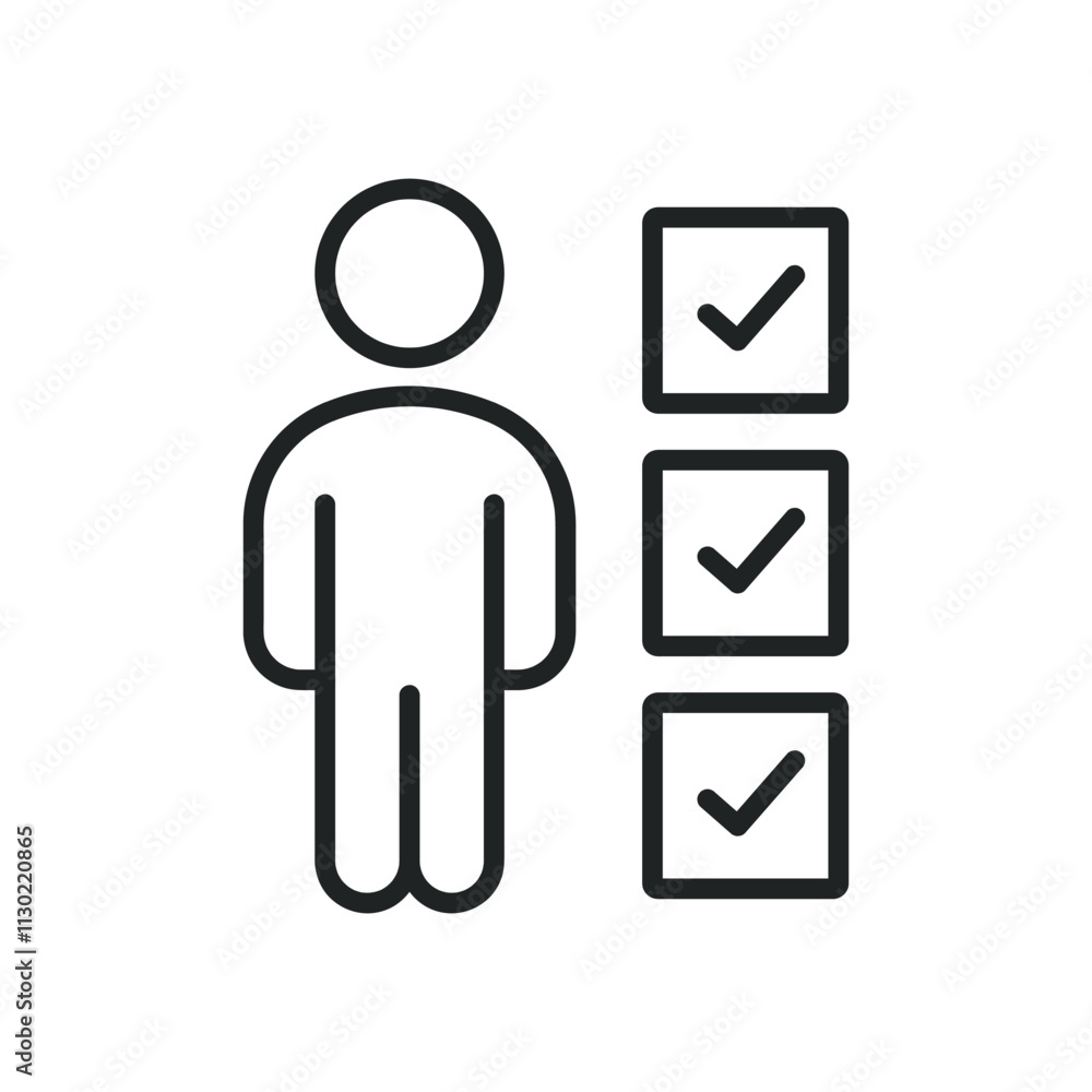 Poster personal networking thin line icons. editable stroke and perfect pixel on transparent background